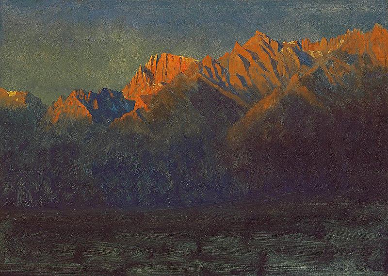 Albert Bierstadt Sunrise in the Sierras oil painting picture